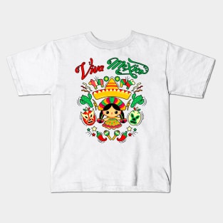 Viva Mexico Mexican Independences Day - I Love Mexico Kids T-Shirt